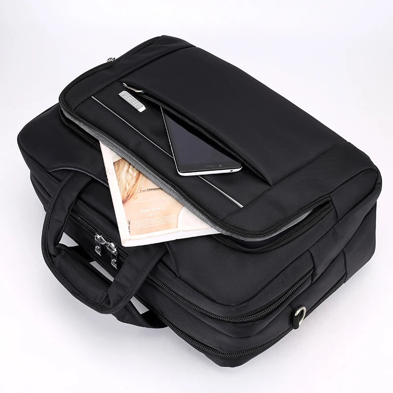 JMT-685898 Executive Black Laptop Bag – Lightweight, Durable, Waterproof, Large Capacity Multipurpose Sleeve