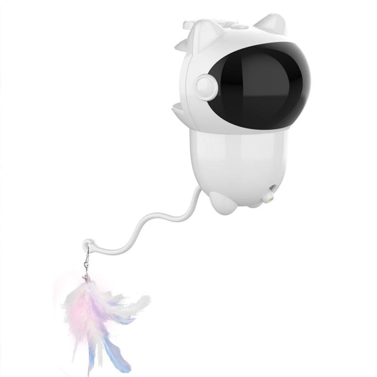 JMT-686218 Automatic Smart Cat Laser Toy with Random Movements for Cats and Dogs - White ABS Construction, Rechargeable 1800mAh Battery