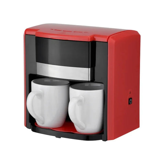 JMT-686346 Compact 300ml Coffee Maker with Hot Plate and Dual Drip Cups