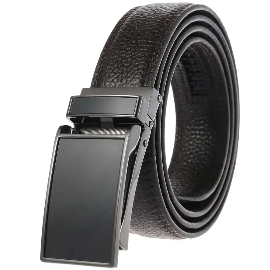 JMT-686666 Zinc Alloy Belt Buckle with Genuine Leather Belt for Men