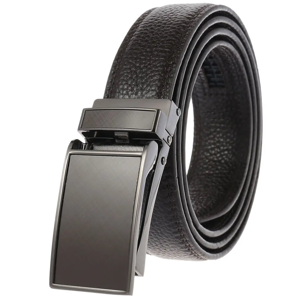 JMT-686666 Zinc Alloy Belt Buckle with Genuine Leather Belt for Men