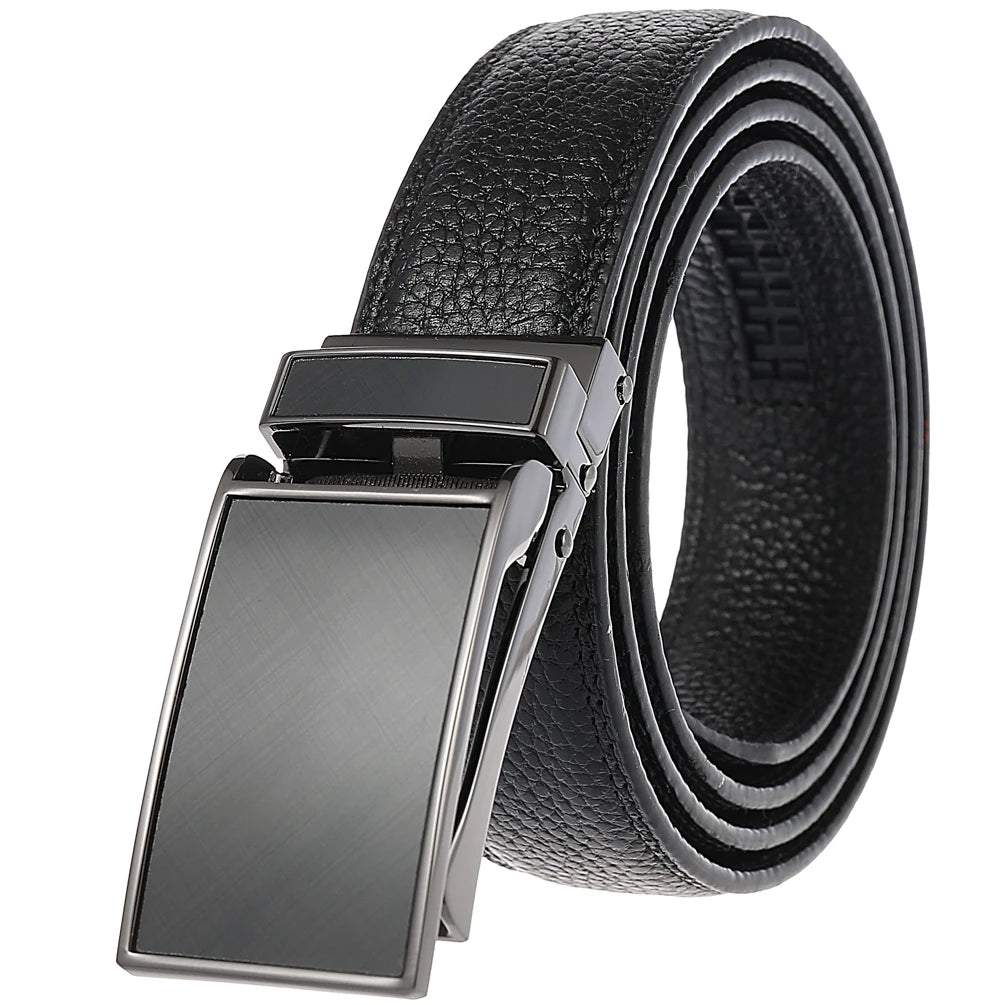 JMT-686666 Zinc Alloy Belt Buckle with Genuine Leather Belt for Men