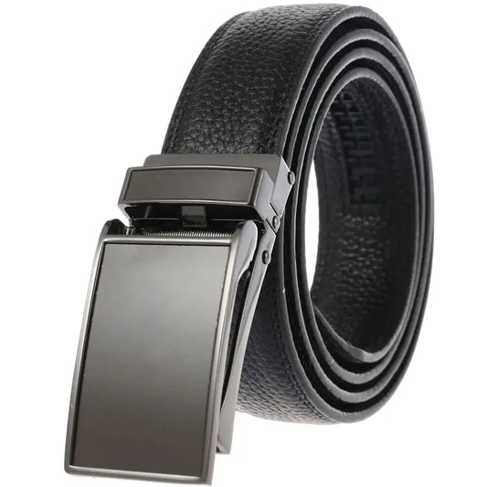 JMT-686666 Zinc Alloy Belt Buckle with Genuine Leather Belt for Men
