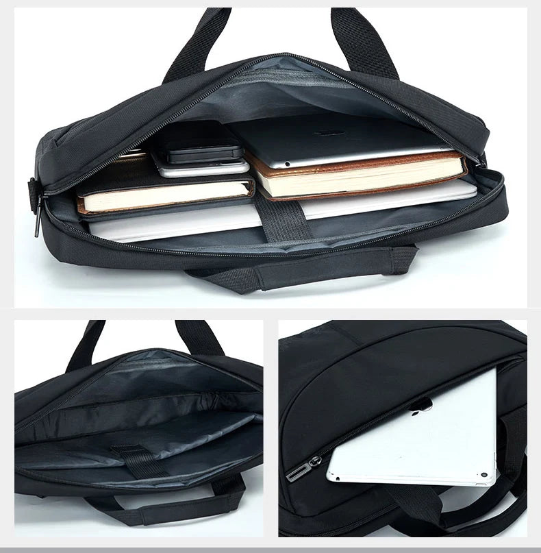 JMT-686794 Durable Waterproof Nylon Laptop Briefcase with Handle for Office Use