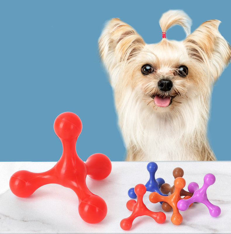 JMT-687050 Teething Relief Silicone Chew Toy for Small and Medium Dogs - Beef Flavored, Teeth Cleaning and Boredom Buster