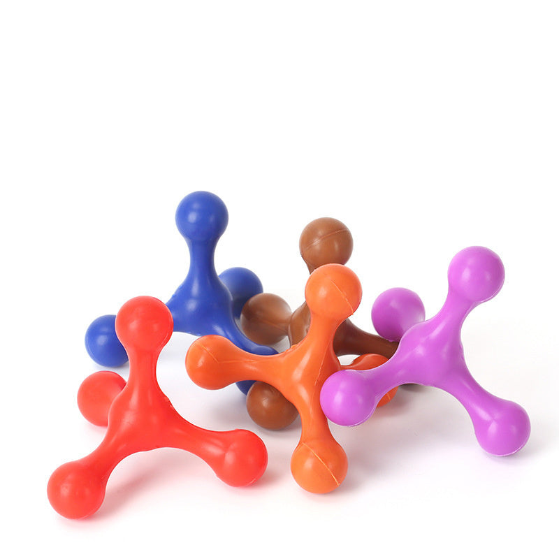 JMT-687050 Teething Relief Silicone Chew Toy for Small and Medium Dogs - Beef Flavored, Teeth Cleaning and Boredom Buster