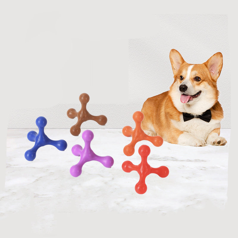 JMT-687050 Teething Relief Silicone Chew Toy for Small and Medium Dogs - Beef Flavored, Teeth Cleaning and Boredom Buster