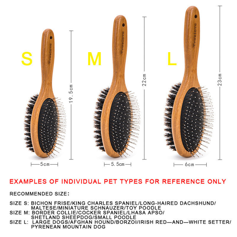 JMT-687306 Double-Sided Stainless Steel Pet Brush for Dogs - Available in Sizes S, M, and L