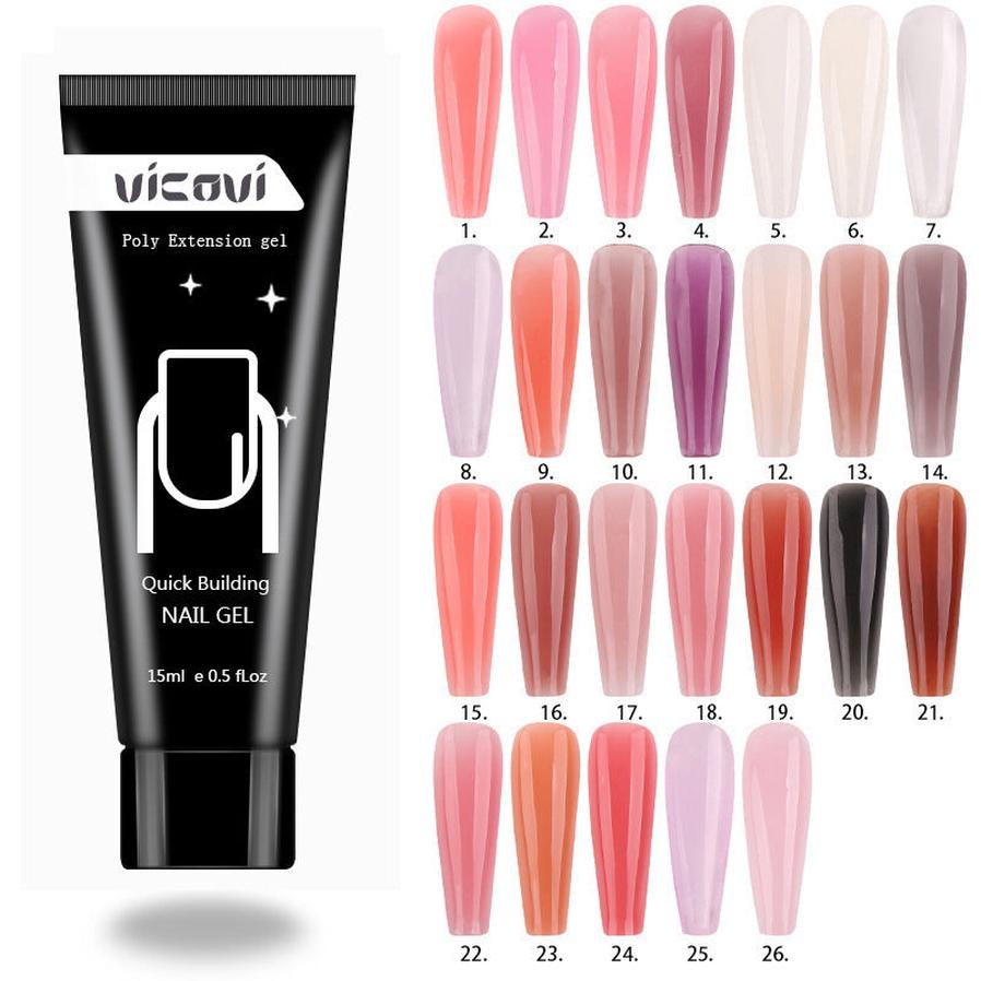 JMT-687370 Crystal Quick Extension Nail Glue 15ml - Orange, Rose Powder, Deep Powder, Bean Paste, White, Custard, Transparent Options Available