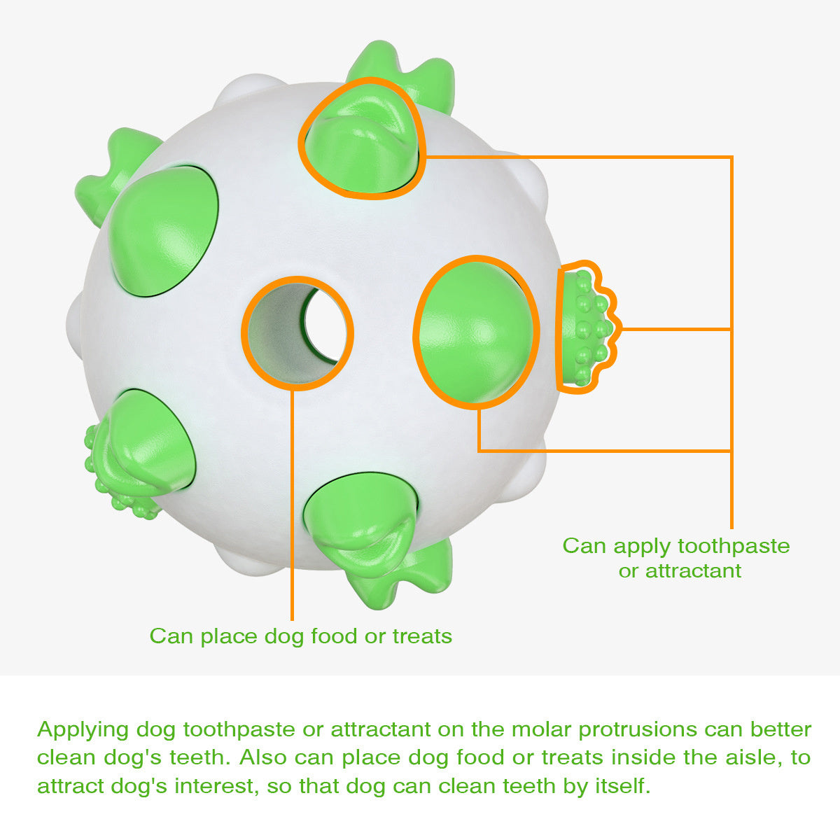 JMT-687370 Spherical Dog Toothbrush Toy for Dental Care and Chewing Fun