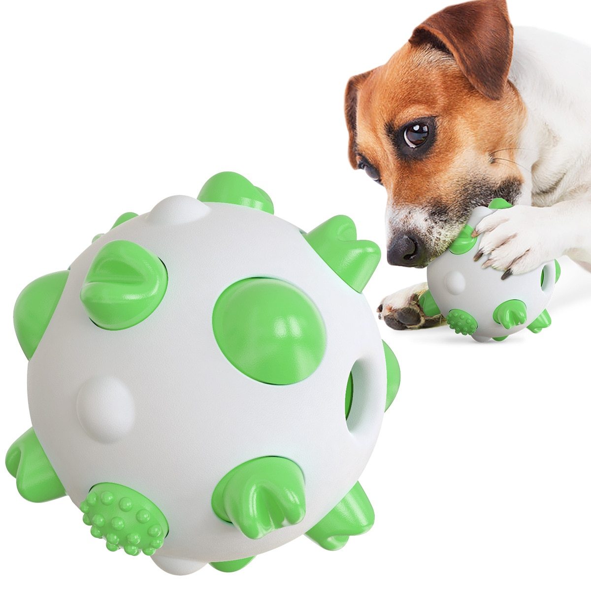 JMT-687370 Spherical Dog Toothbrush Toy for Dental Care and Chewing Fun