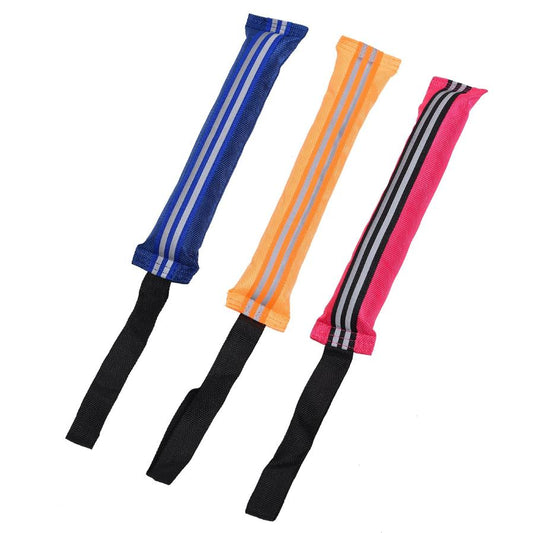JMT-688202 Interactive Reflective Bite Training Stick for Pets - Canvas, 28cm, Available in Rose Red, Blue, and Orange