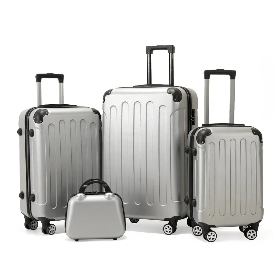 JMT-688266 4-Piece Soft Luggage Set with Carry-On Bag and Wheels for Convenient Travel