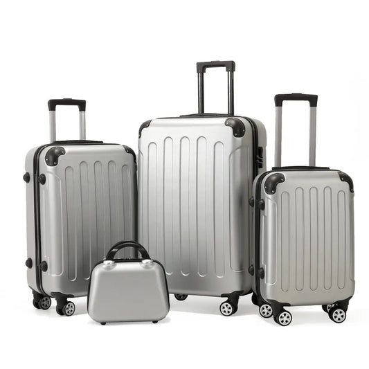 JMT-688266 4-Piece Soft Luggage Set with Carry-On Bag and Wheels for Convenient Travel