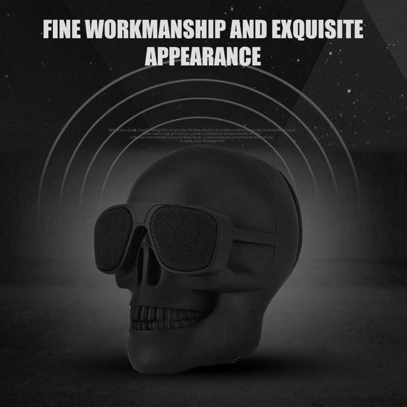 JMT-688394 Creative Skull Head Wireless Bluetooth Subwoofer Speaker - Black, Plastic Material