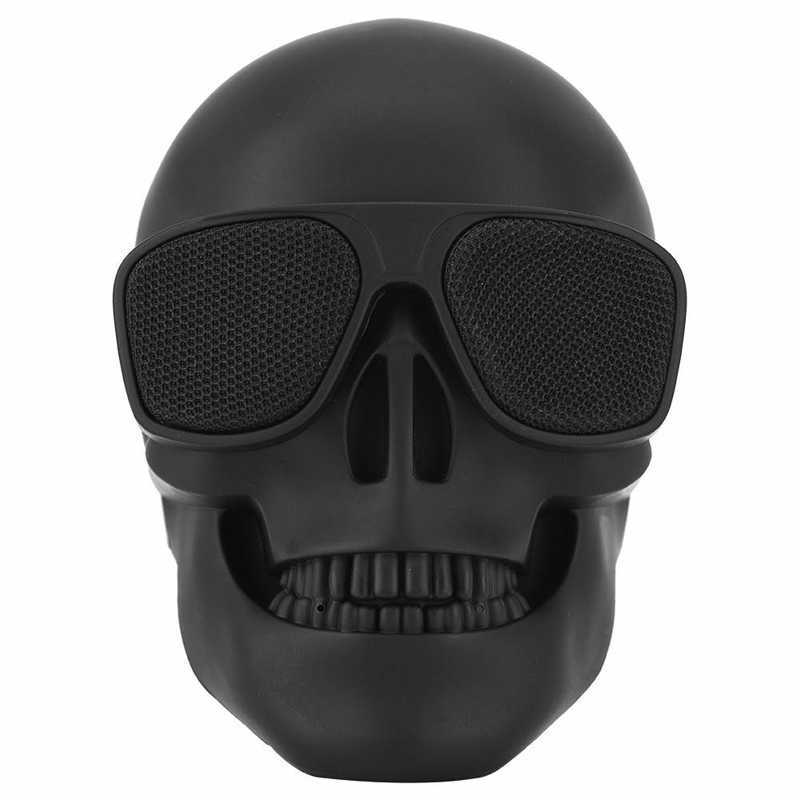 JMT-688394 Creative Skull Head Wireless Bluetooth Subwoofer Speaker - Black, Plastic Material