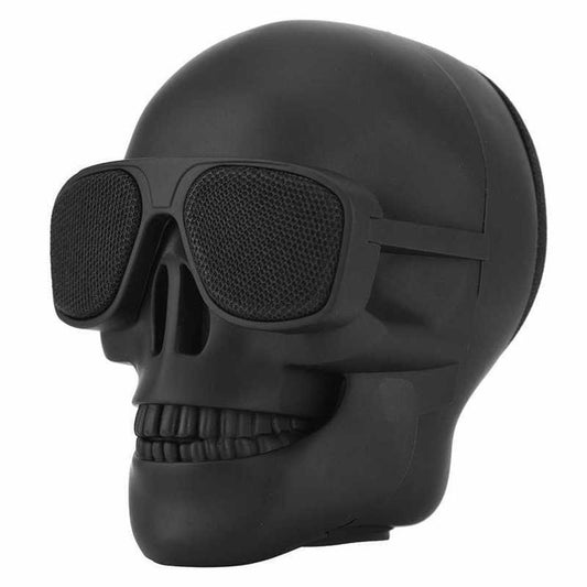 JMT-688394 Creative Skull Head Wireless Bluetooth Subwoofer Speaker - Black, Plastic Material