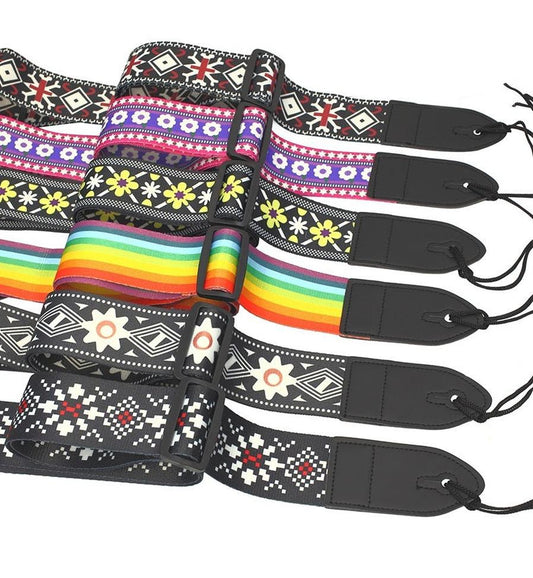 JMT-688394 Vibrant Printed Cloth Guitar Straps - Select Your Unique Style!