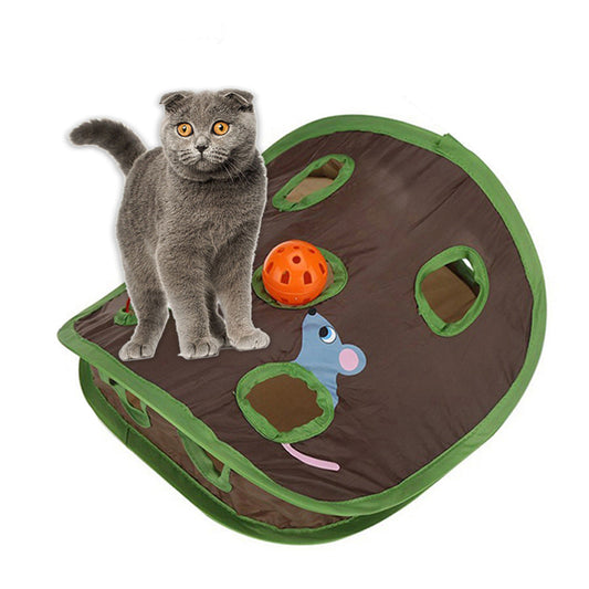 JMT-688522 Interactive Cat Toy with 9-Hole Tunnel for Pouncing and Hunting Fun