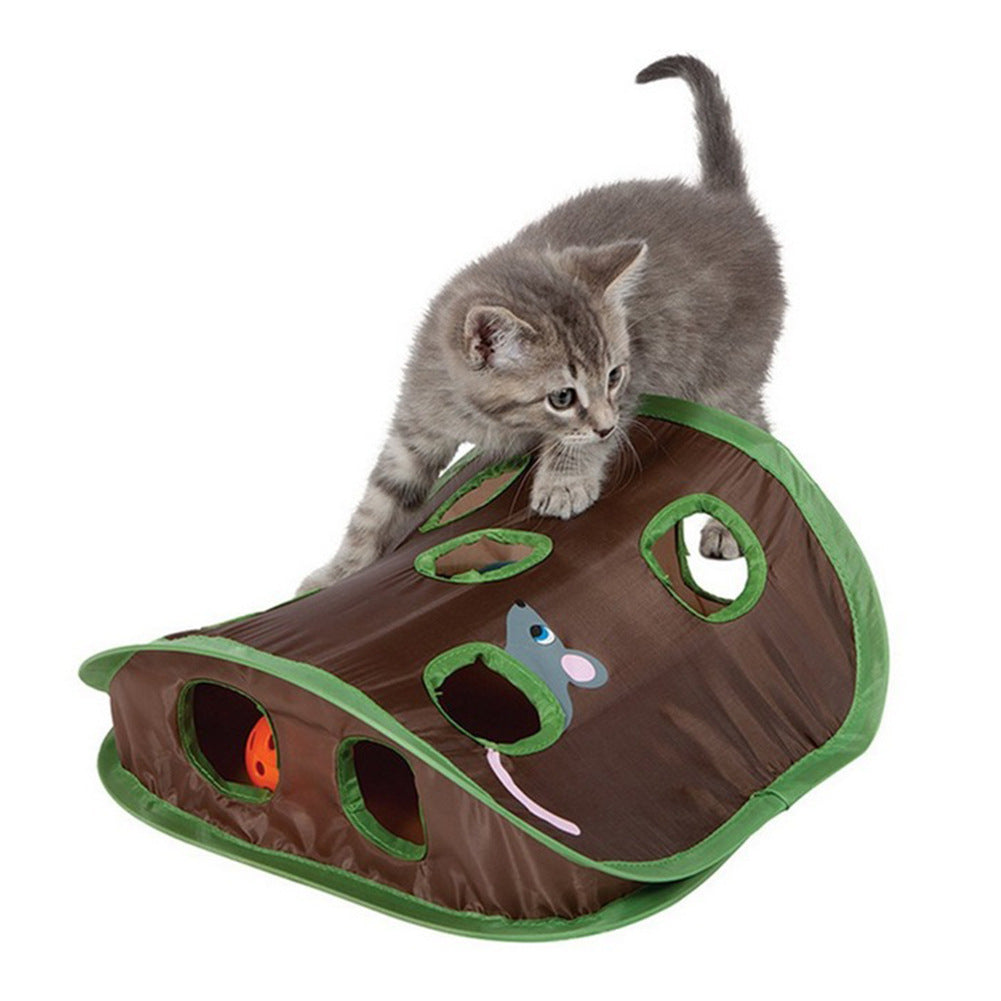 JMT-688522 Interactive Cat Toy with 9-Hole Tunnel for Pouncing and Hunting Fun