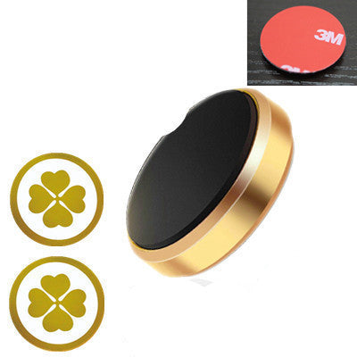 JMT-689226 Magnetic Car Phone Holder for Steering Wheel, Dashboard & Sun Visor - Rose Gold Disk with 3 Iron Plates