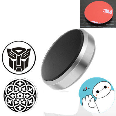JMT-689226 Magnetic Car Phone Holder for Steering Wheel, Dashboard & Sun Visor - Rose Gold Disk with 3 Iron Plates