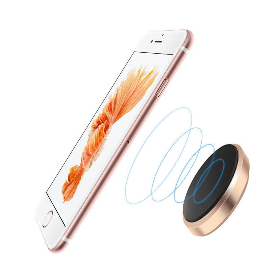 JMT-689226 Magnetic Car Phone Holder for Steering Wheel, Dashboard & Sun Visor - Rose Gold Disk with 3 Iron Plates