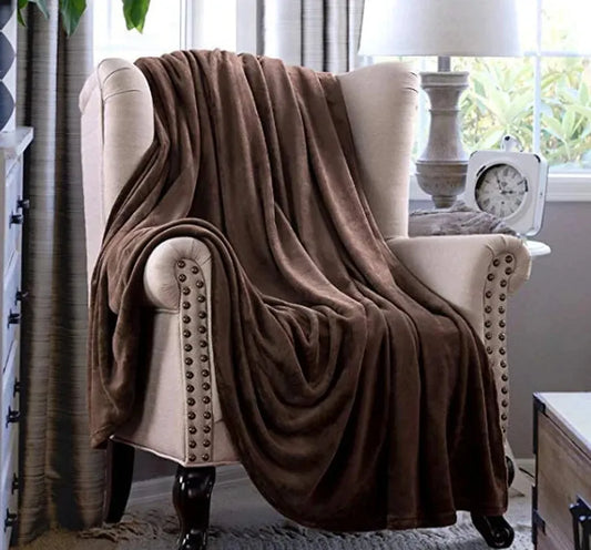JMT-689290 Soft Velvet Flannel Travel Blanket - Machine Washable Plush Fleece for Ultimate Comfort