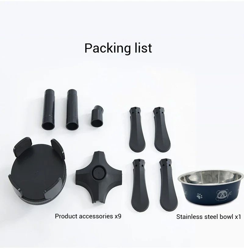 JMT-689546 Adjustable Elevated Dog Food and Water Bowl Stand with Anti-Slip Design for Medium and Large Pets