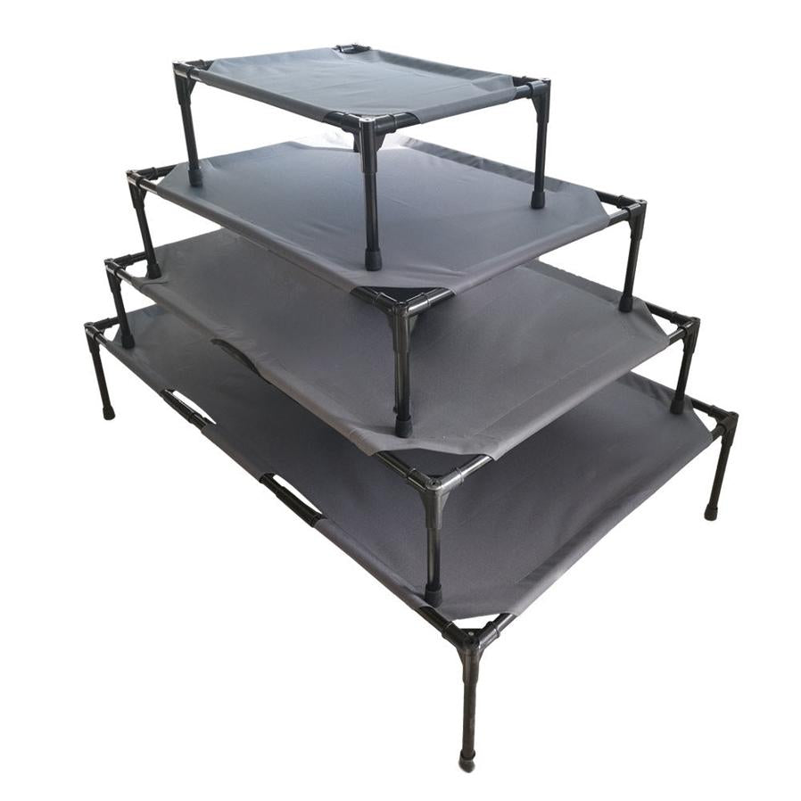 JMT-689674 Elevated Large Outdoor Pet Camping Bed - Stainless Steel, All-Season Design, Easy to Clean