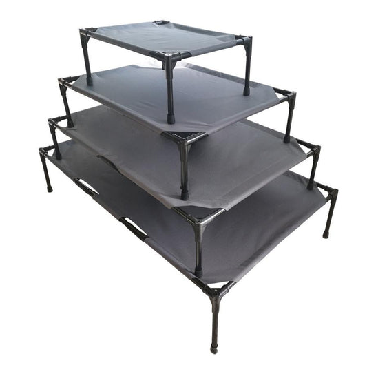 JMT-689674 Elevated Large Outdoor Pet Camping Bed - Stainless Steel, All-Season Design, Easy to Clean
