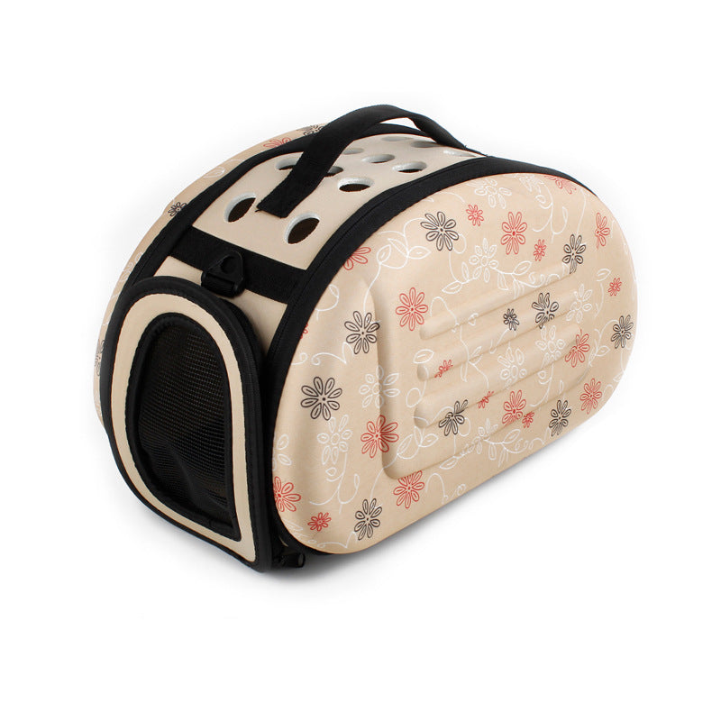 JMT-689866 Foldable Portable Pet Shoulder Bag with Stylish Print