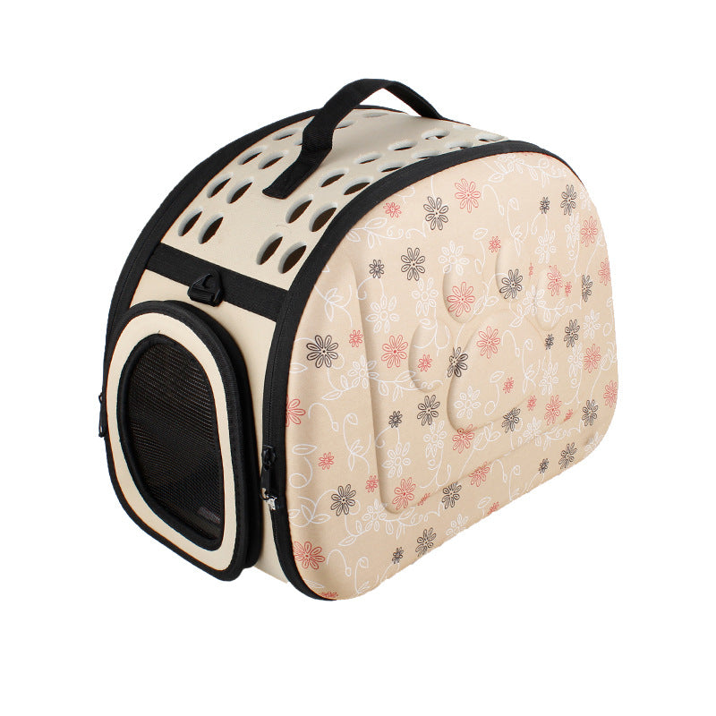 JMT-689866 Foldable Portable Pet Shoulder Bag with Stylish Print