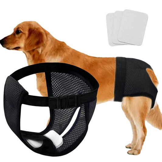 JMT-689994 Breathable Female Dog Menstrual Panties with Replaceable Sanitary Pads - Available in Black and Navy Blue