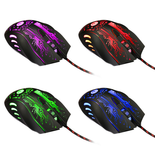 JMT-689994 Wired Gaming Mouse with 5500DPI, Adjustable 7 Buttons, Ergonomic Design, LED Backlit for PC and Laptop
