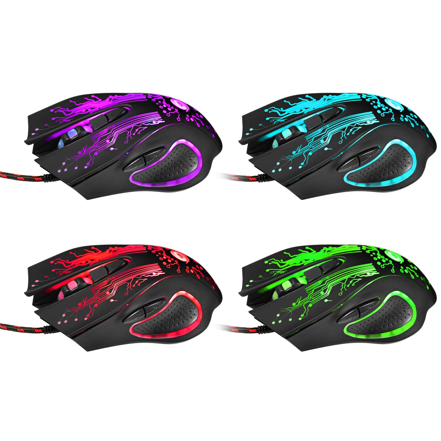 JMT-689994 Wired Gaming Mouse with 5500DPI, Adjustable 7 Buttons, Ergonomic Design, LED Backlit for PC and Laptop