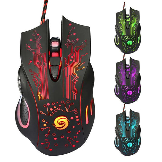 JMT-689994 Wired Gaming Mouse with 5500DPI, Adjustable 7 Buttons, Ergonomic Design, LED Backlit for PC and Laptop