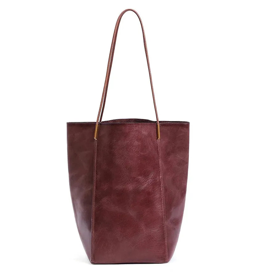 JMT-690058 Large Capacity Shoulder Bag for Women in Vegetable Tanned Leather - Versatile Tote in Multiple Colours