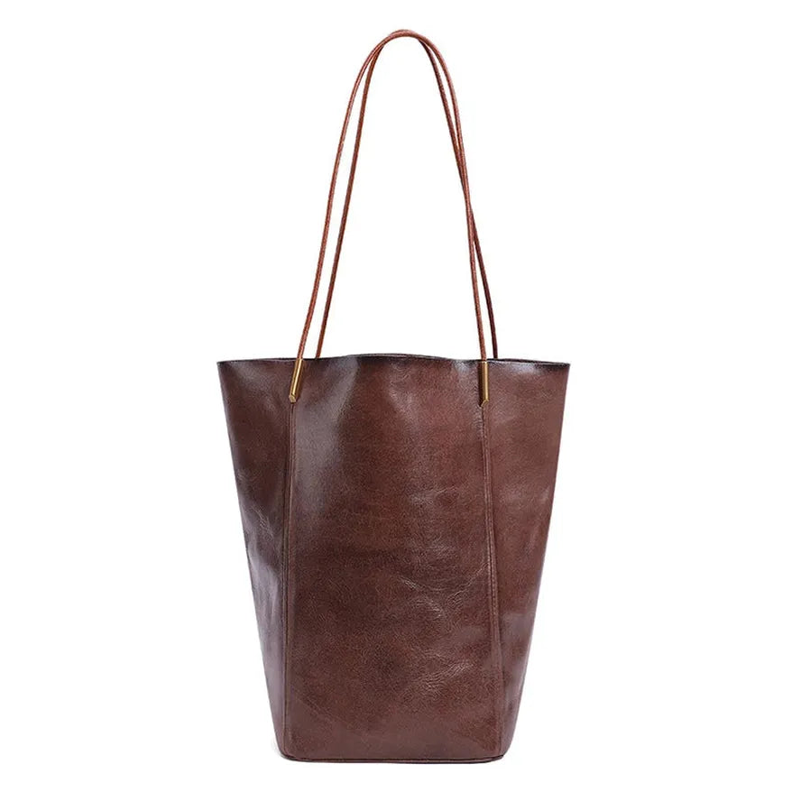 JMT-690058 Large Capacity Shoulder Bag for Women in Vegetable Tanned Leather - Versatile Tote in Multiple Colours