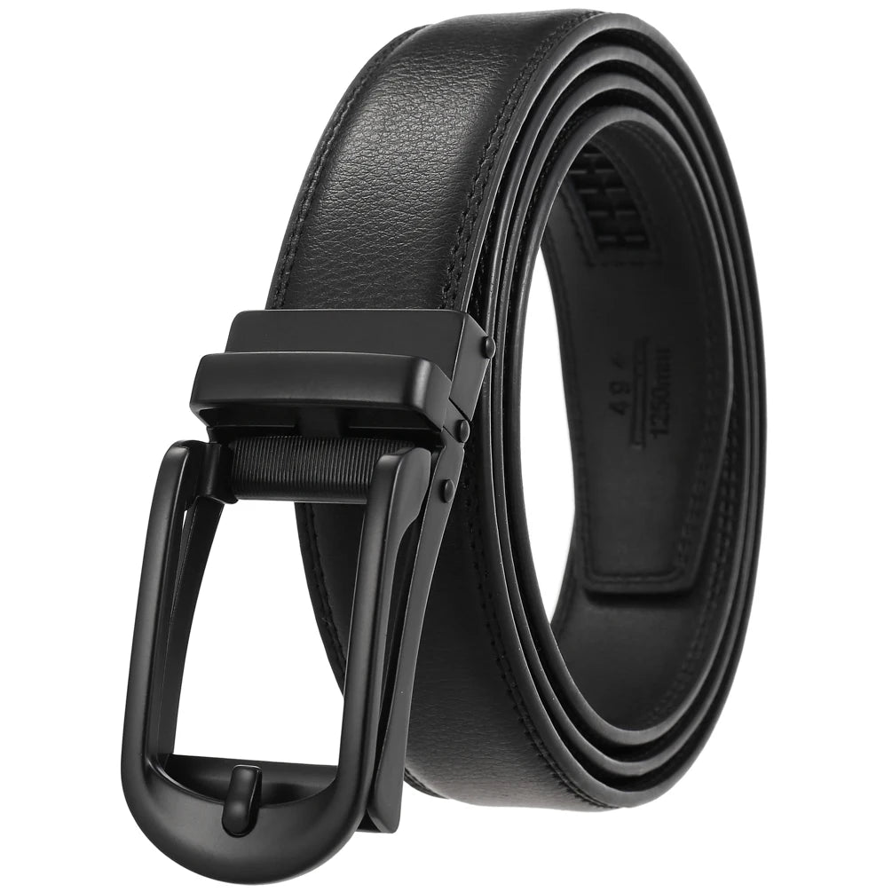 JMT-690122 Reversible Pull Buckle Casual Leather Belt - Model LY33-23425-1