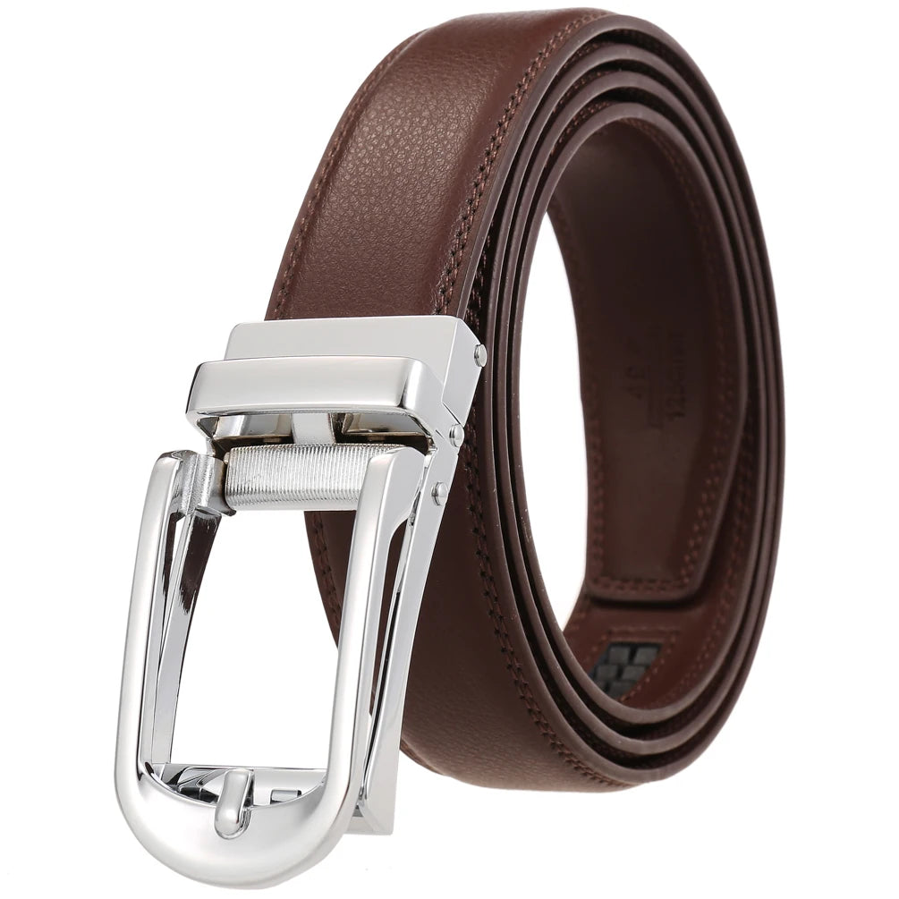 JMT-690122 Reversible Pull Buckle Casual Leather Belt - Model LY33-23425-1