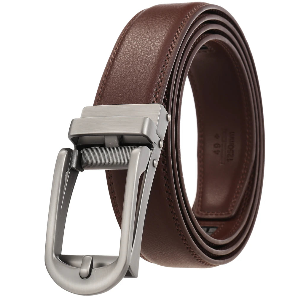JMT-690122 Reversible Pull Buckle Casual Leather Belt - Model LY33-23425-1