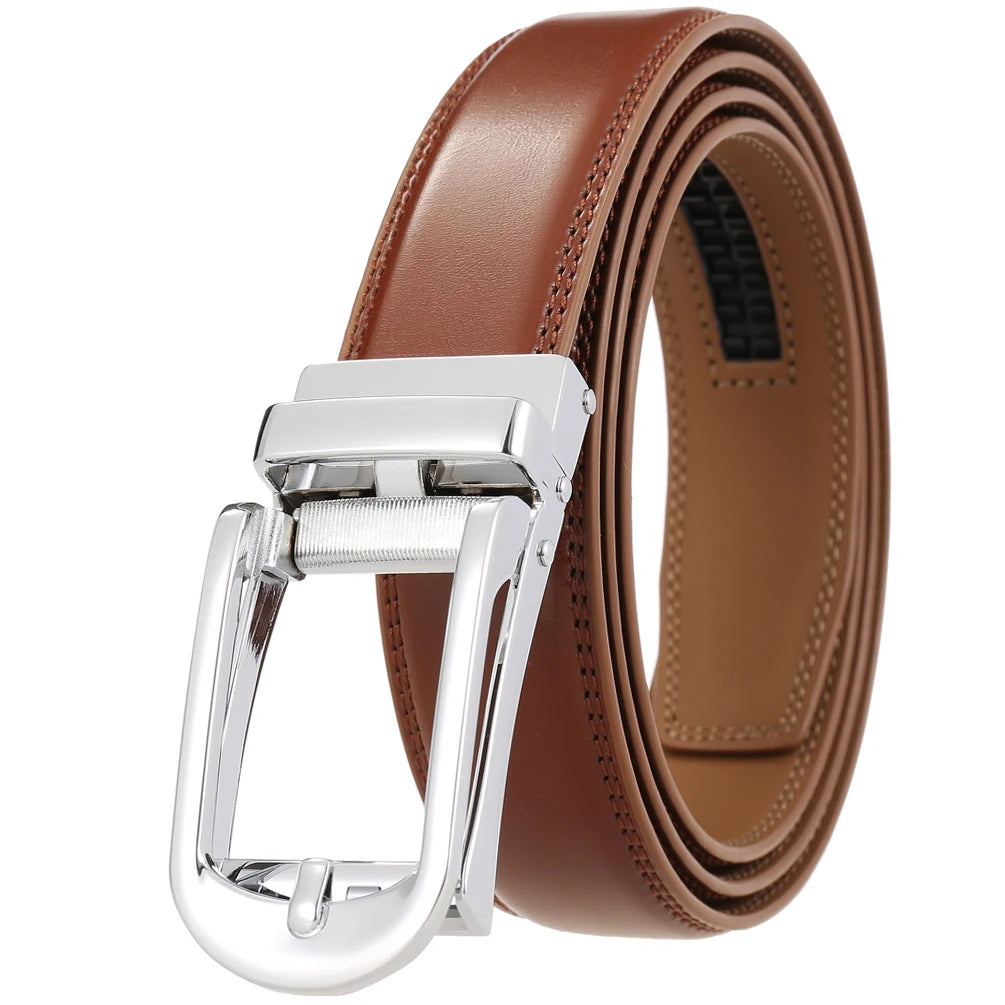 JMT-690122 Reversible Pull Buckle Casual Leather Belt - Model LY33-23425-1