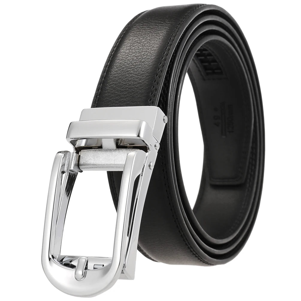 JMT-690122 Reversible Pull Buckle Casual Leather Belt - Model LY33-23425-1