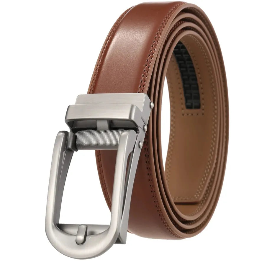 JMT-690122 Reversible Pull Buckle Casual Leather Belt - Model LY33-23425-1