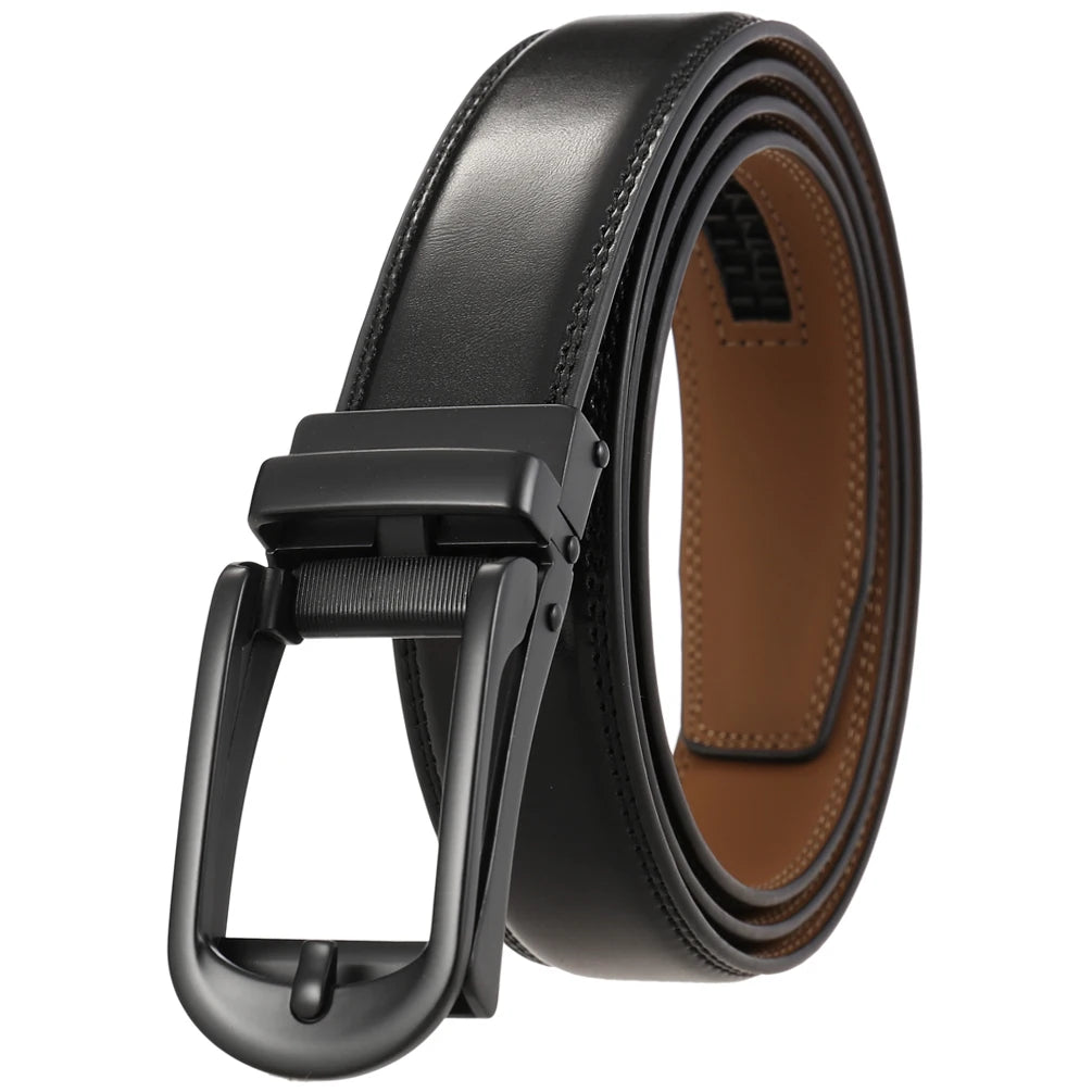 JMT-690122 Reversible Pull Buckle Casual Leather Belt - Model LY33-23425-1