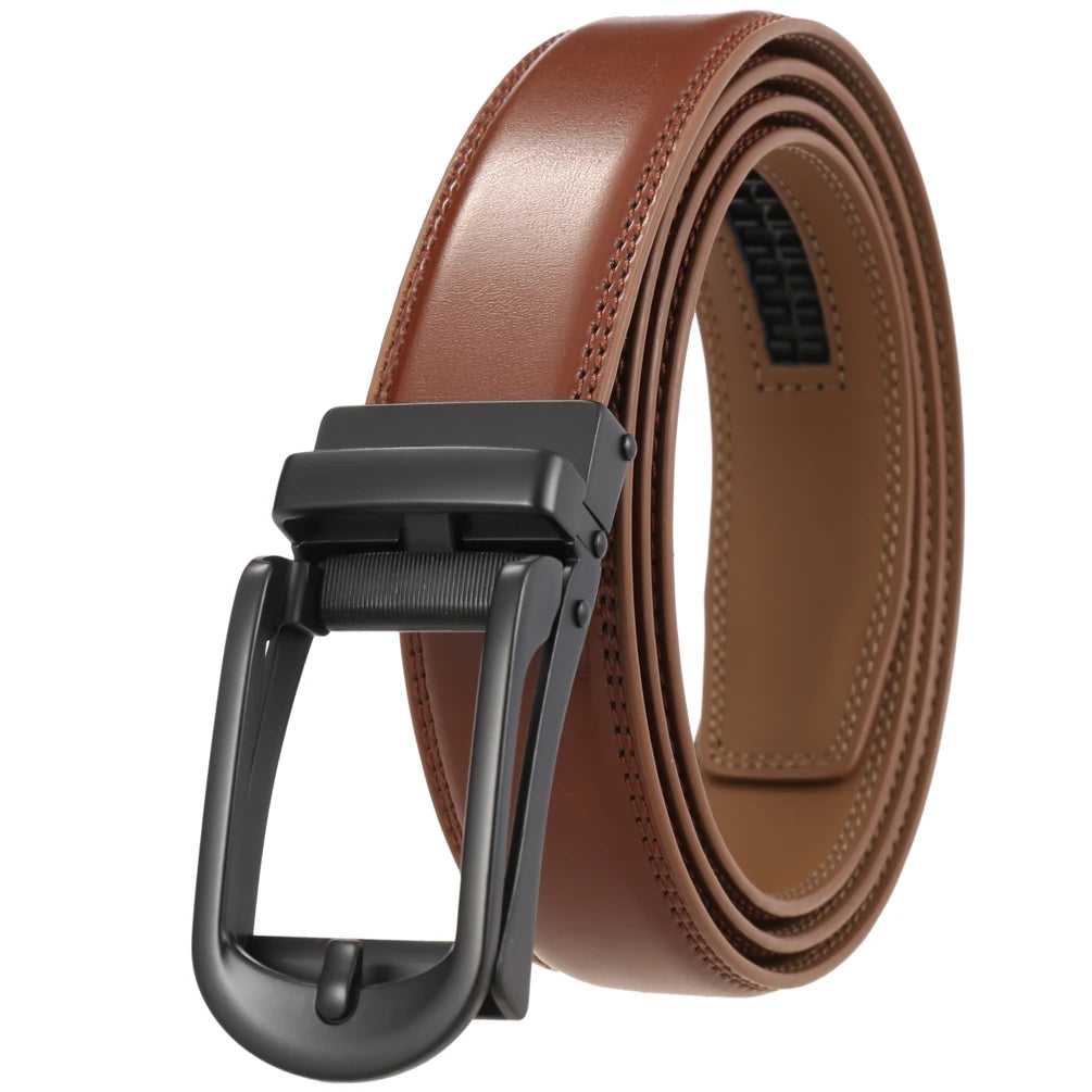 JMT-690122 Reversible Pull Buckle Casual Leather Belt - Model LY33-23425-1