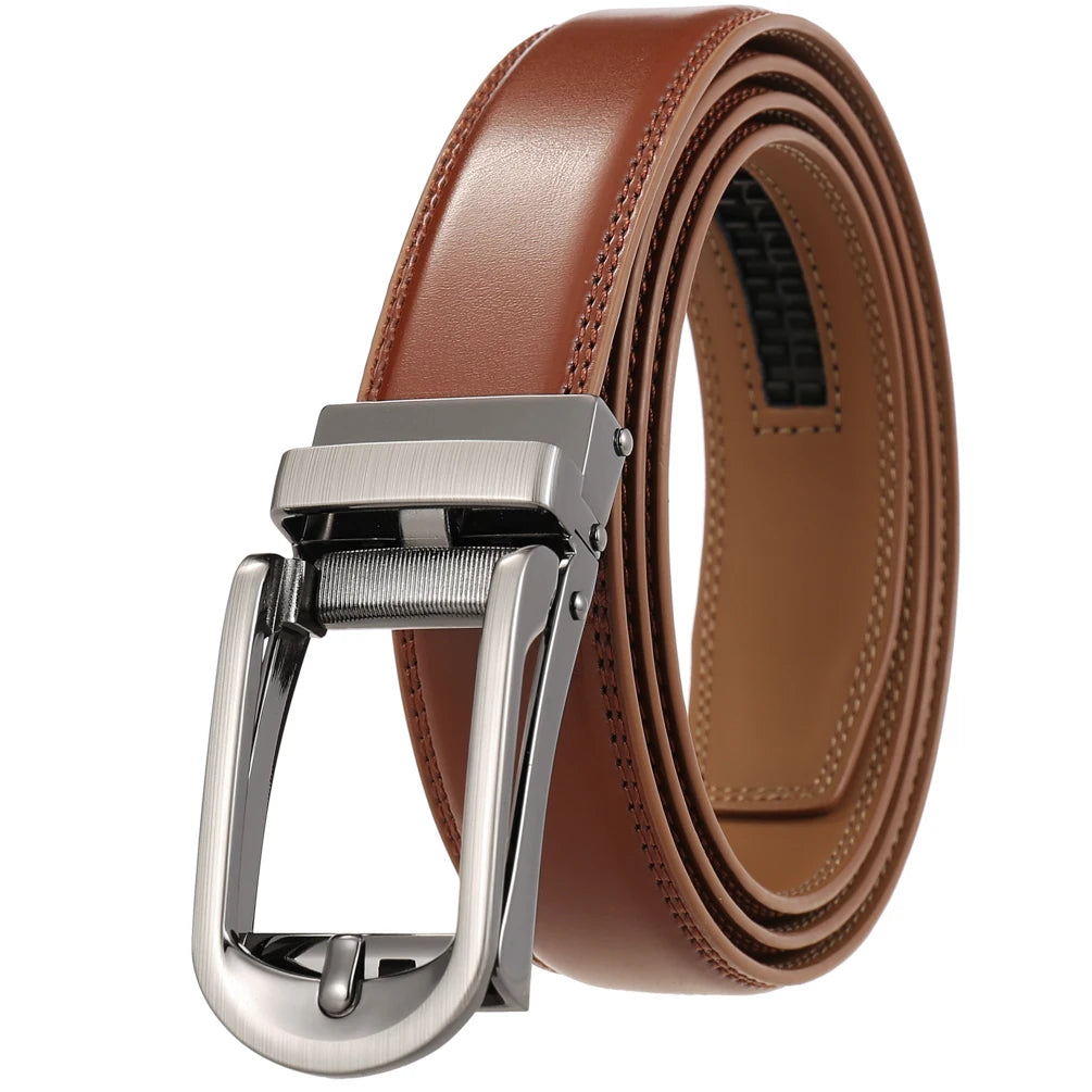 JMT-690122 Reversible Pull Buckle Casual Leather Belt - Model LY33-23425-1