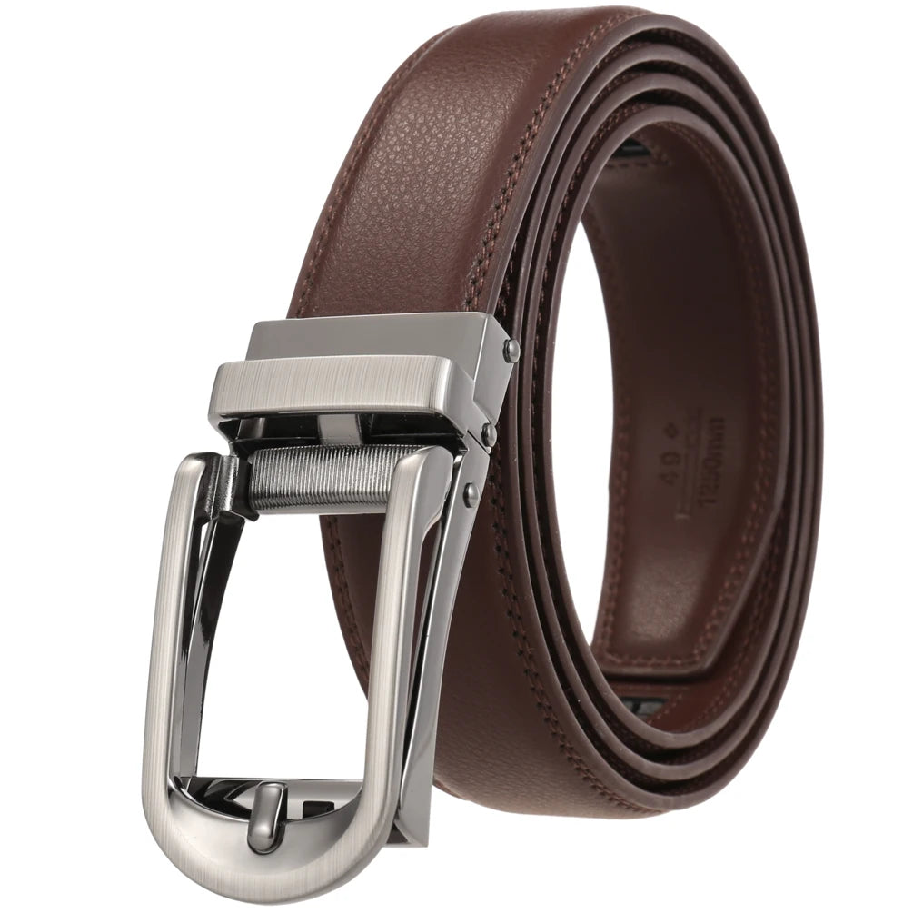 JMT-690122 Reversible Pull Buckle Casual Leather Belt - Model LY33-23425-1
