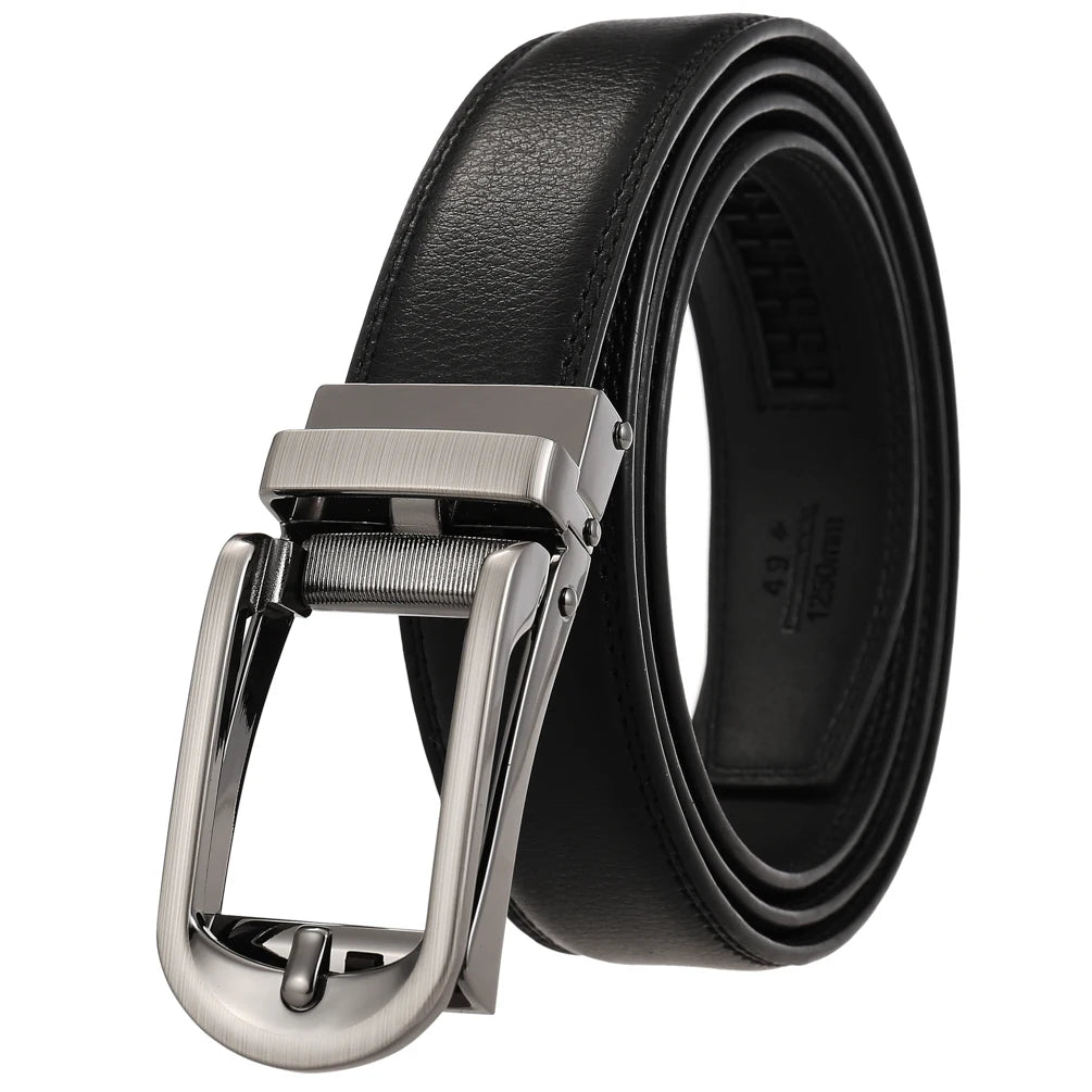 JMT-690122 Reversible Pull Buckle Casual Leather Belt - Model LY33-23425-1